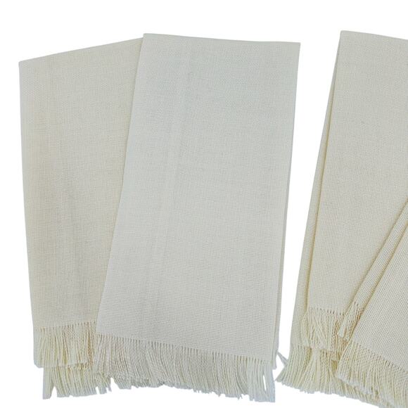 8 Blank Cross Stitch Dinner Napkins or Fingertip TOWELS Cream 19" x 11" - Picture 2 of 3